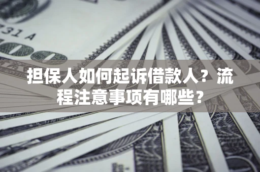 武汉担保人如何起诉借款人？流程注意事项有哪些？